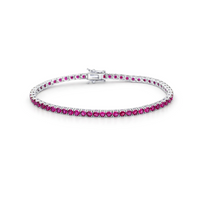 COLORED FULL ROUND TENNIS SILVER BRACELET