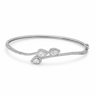 TRIPLE PEAR STONED SILVER BANGLE