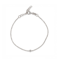 TINY ONE STONED SILVER BRACELET