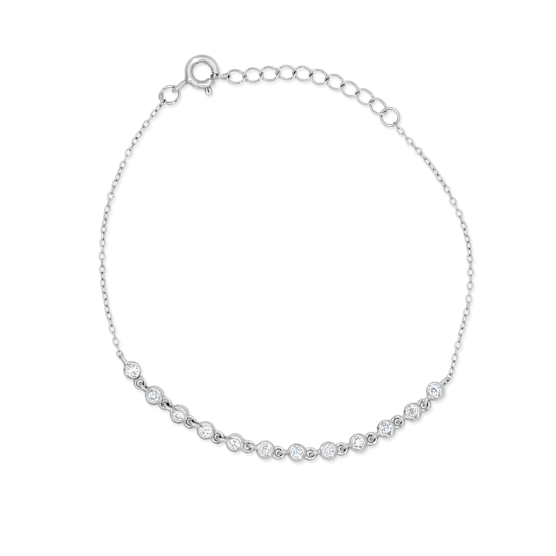 SIMPLE STONED SILVER BRACELET