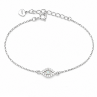EVIL EYE SHAPED SILVER BRACELET
