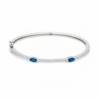 MARQUISE STONED SILVER BANGLE