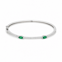 MARQUISE STONED SILVER BANGLE