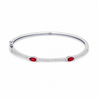 MARQUISE STONED SILVER BANGLE