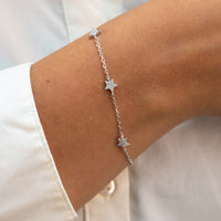 SIPMLE TRIPLE STAR SILVER BRACELET