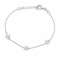 SIPMLE TRIPLE STAR SILVER BRACELET
