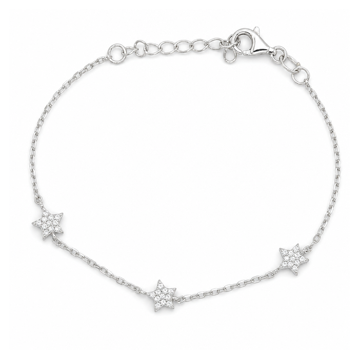 SIPMLE TRIPLE STAR SILVER BRACELET