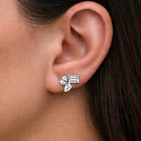 MULTISTONED CHARMING STUD SILVER EARRING