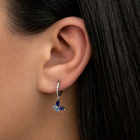 BUTTERFLY HOOP SILVER EARRING
