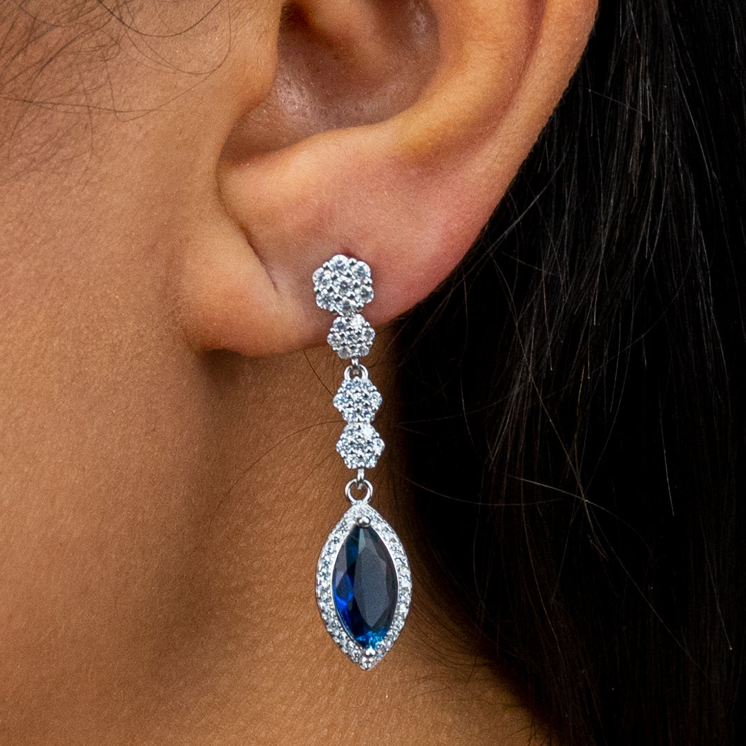 ROYAL MARQUISE STUD SILVER EARRING