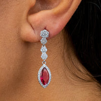 ROYAL MARQUISE STUD SILVER EARRING