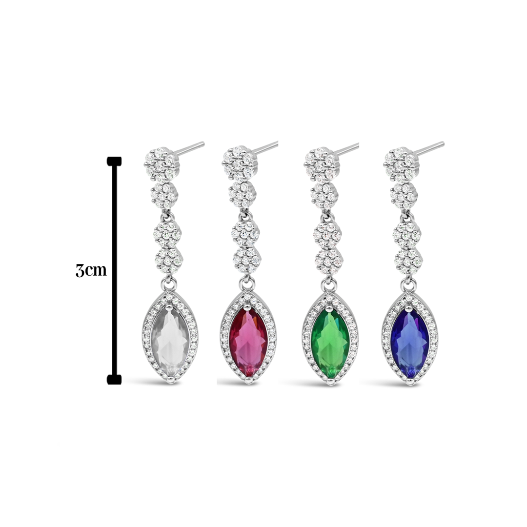 ROYAL MARQUISE STUD SILVER EARRING