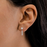 DROPPING PEARS STUD SILVER EARRING