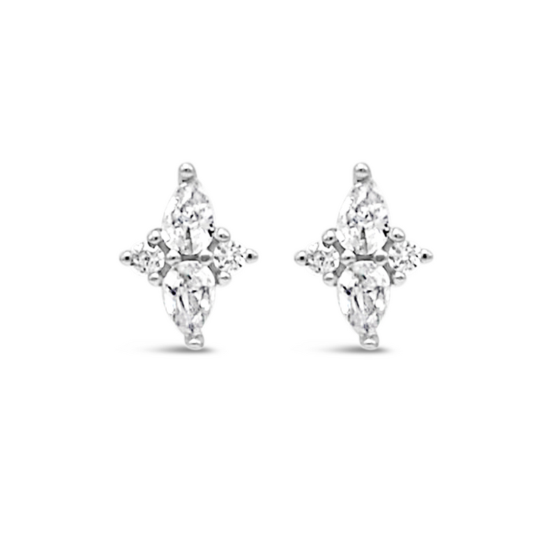 TINY CROSS STUD SILVER EARRING