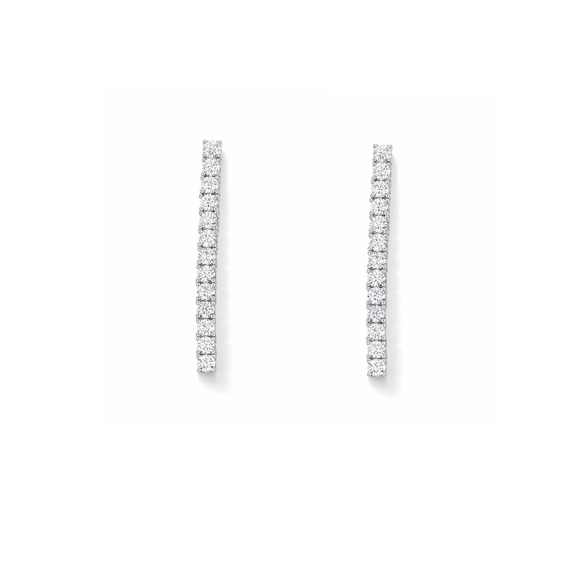 DROPPING TENNIS STUD SILVER EARRING