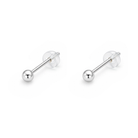 PLAIN BALL STUD SILVER EARRING