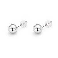 PLAIN BALL STUD SILVER EARRING