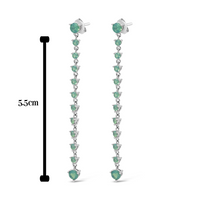 DROPPING TURQUOISE ROUND STONED STUD SILVER EARRING