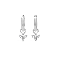 DROPPING ROSSETTE HOOP SILVER EARRING