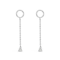 DROPPING PEAR STUD SILVER EARRING