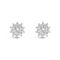 SUNFLOWER SHAPED STUD SILVER EARRING