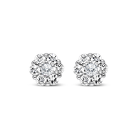 FLOWER SHAPED SIMPLE STUD SILVER EARRING