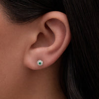 FLOWER SHAPED SIMPLE STUD SILVER EARRING