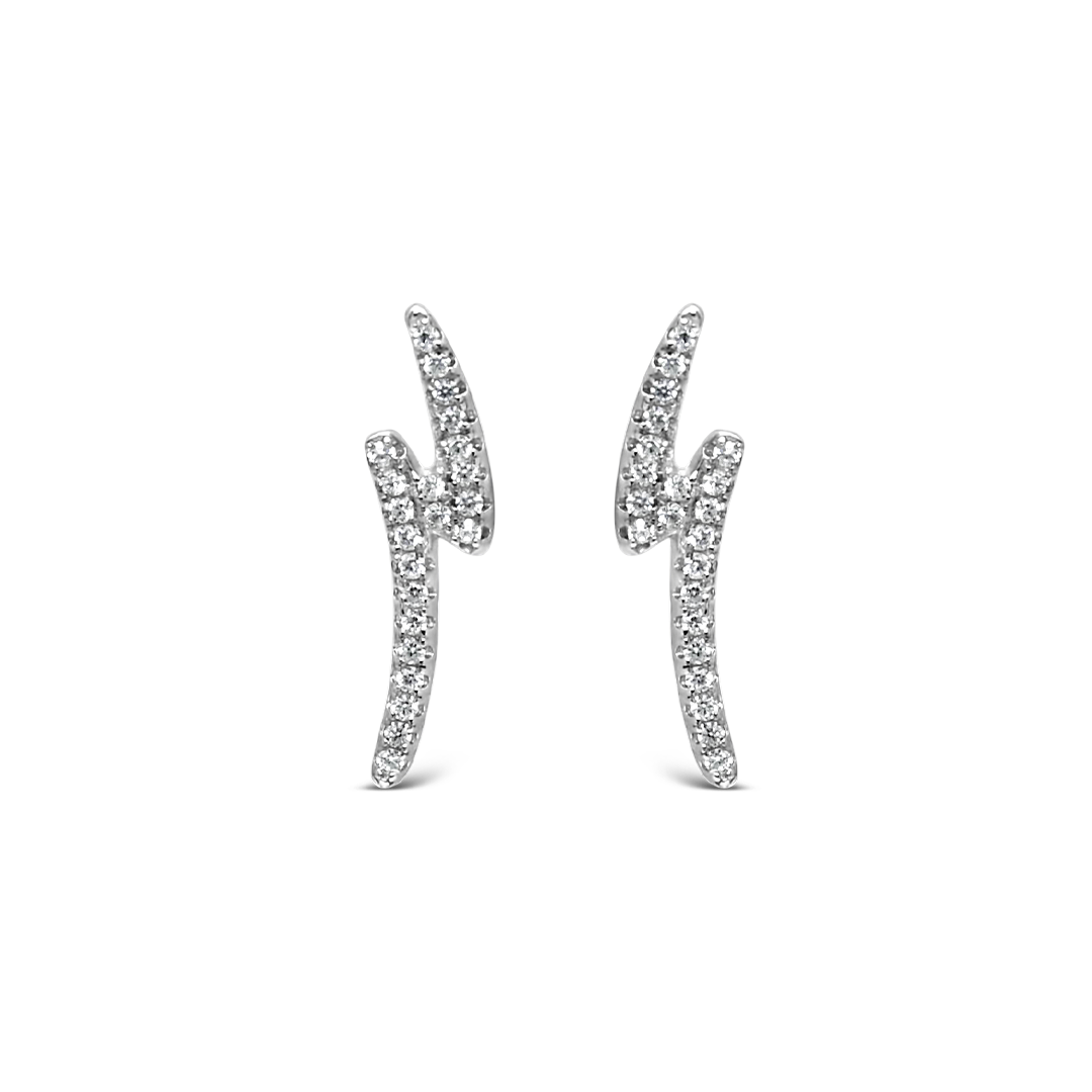 ENERGETIC ( Z ) SHAPE STUD SILVER EARRING