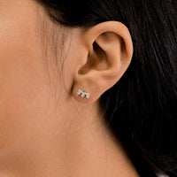 ROYAL CROWN SHAPED STUD SILVER EARRING