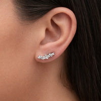 ELEGANT MULTISTONED STUD SILVER EARRING