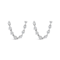 LOOPED STONES STUD SILVER EARRING