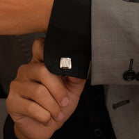 MIRROR WHITE MEN SILVER CUFFLINKS