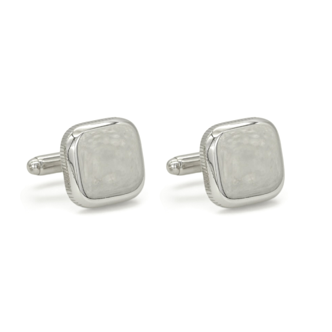 SQUARE PLAIN MEN SILVER CUFFLINKS