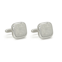 SQUARE PLAIN MEN SILVER CUFFLINKS