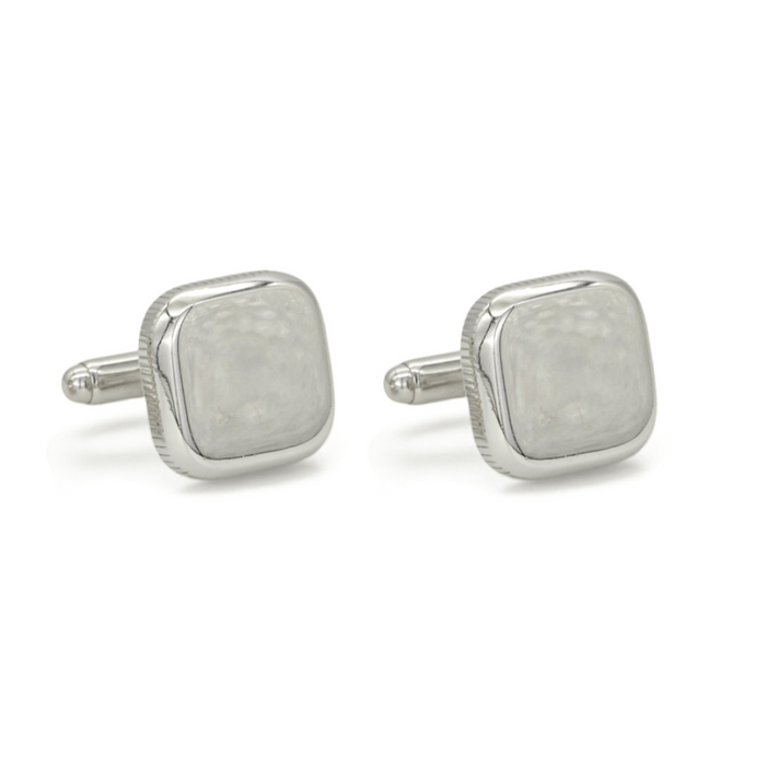 SQUARE PLAIN MEN SILVER CUFFLINKS