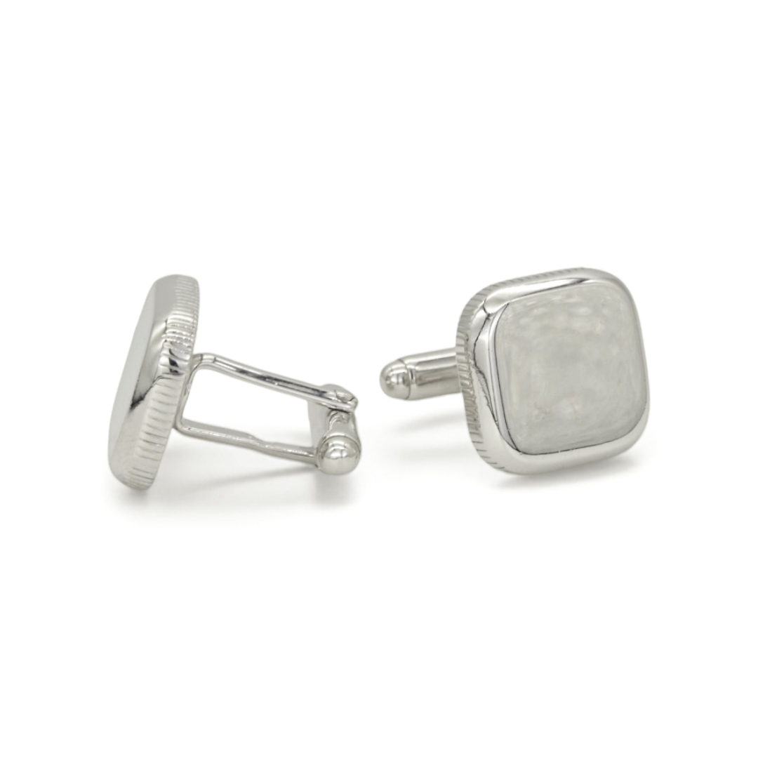 SQUARE PLAIN MEN SILVER CUFFLINKS