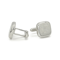 SQUARE PLAIN MEN SILVER CUFFLINKS