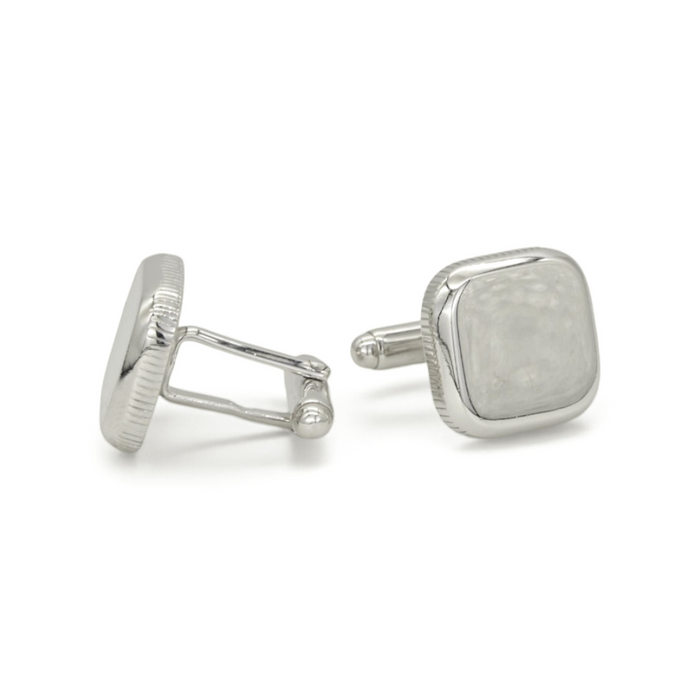SQUARE PLAIN MEN SILVER CUFFLINKS