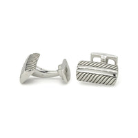DOUBLE ROW TWISTED ROPE MEN SILVER CUFFLINKS
