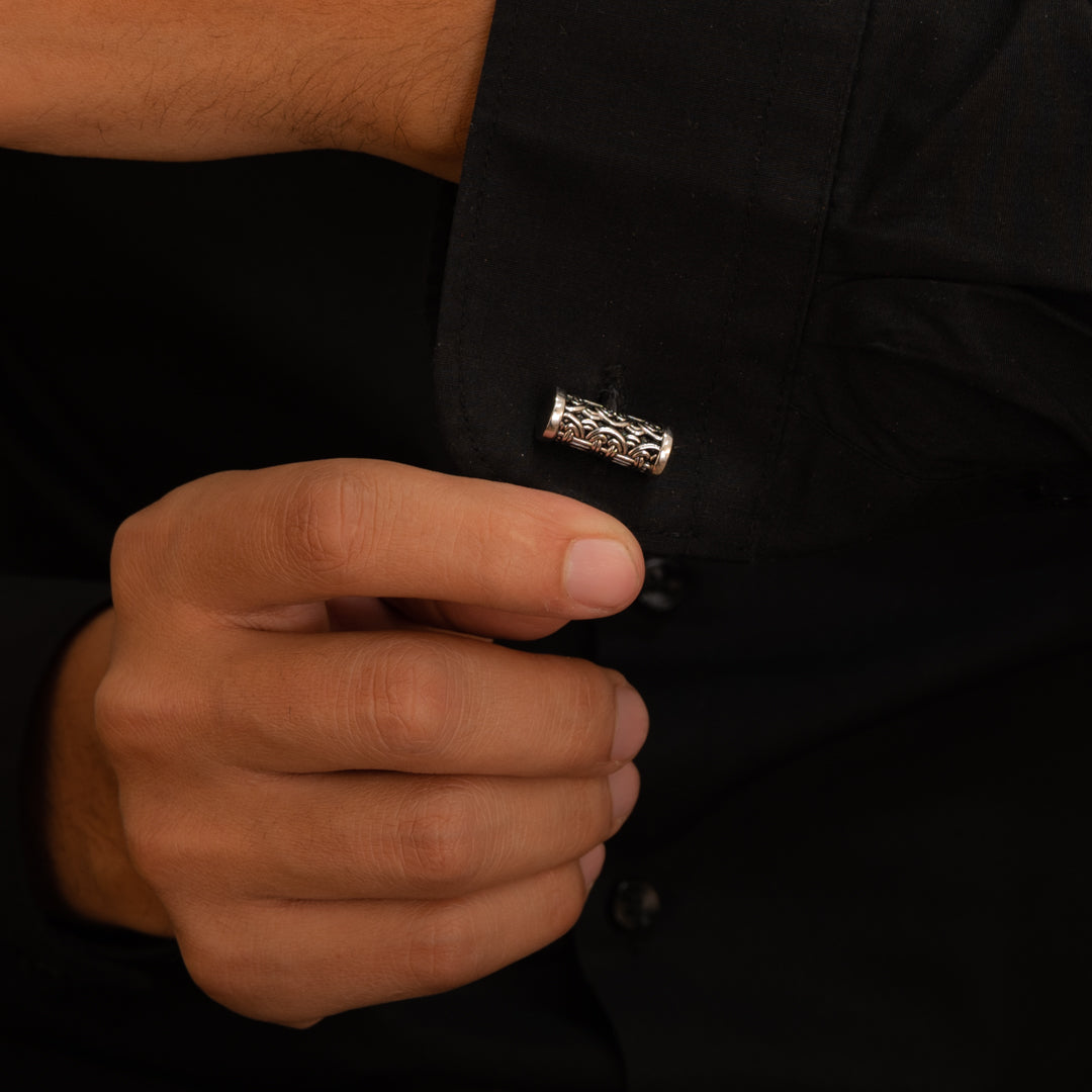 INTRICATE MEN SILVER CUFFLINKS