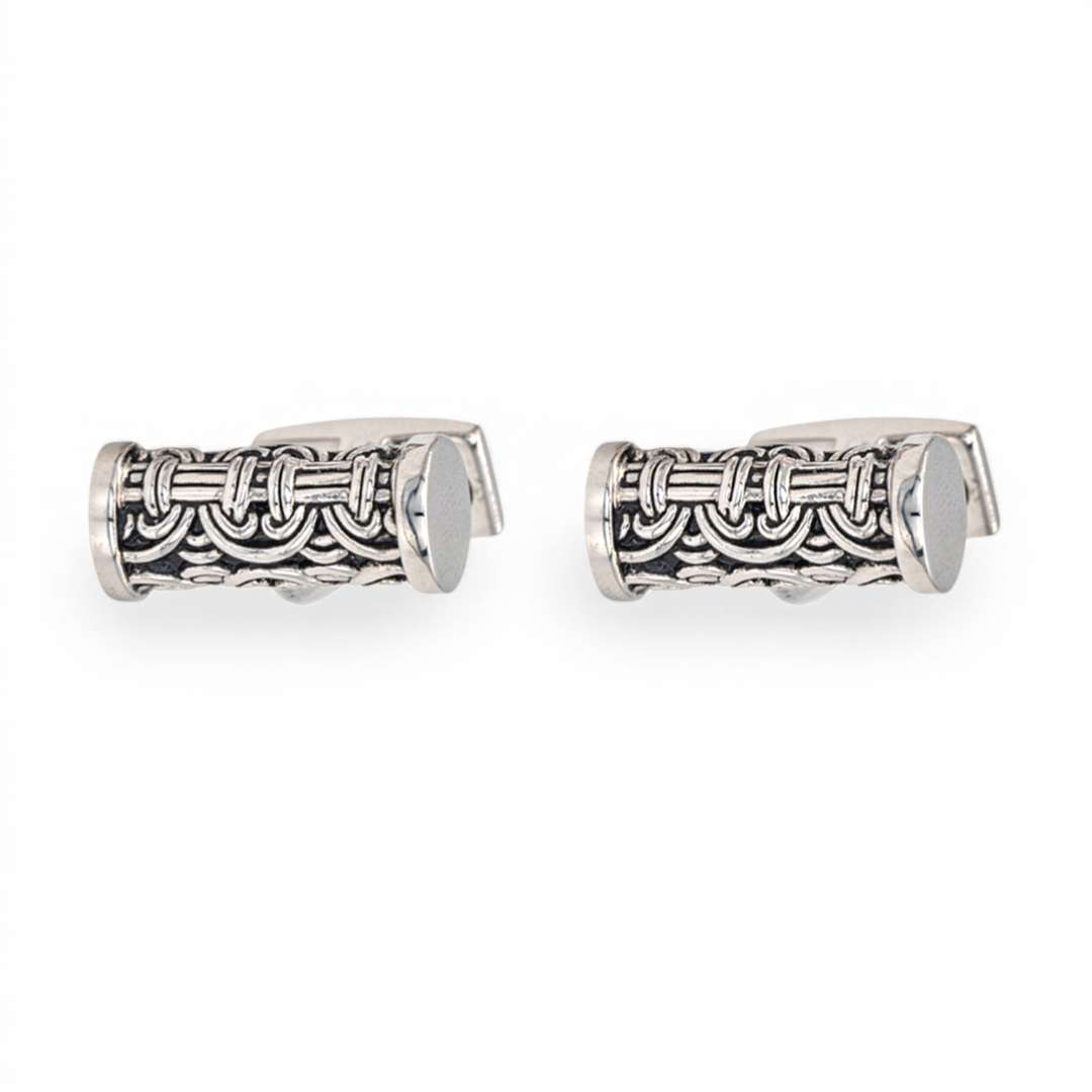 INTRICATE MEN SILVER CUFFLINKS