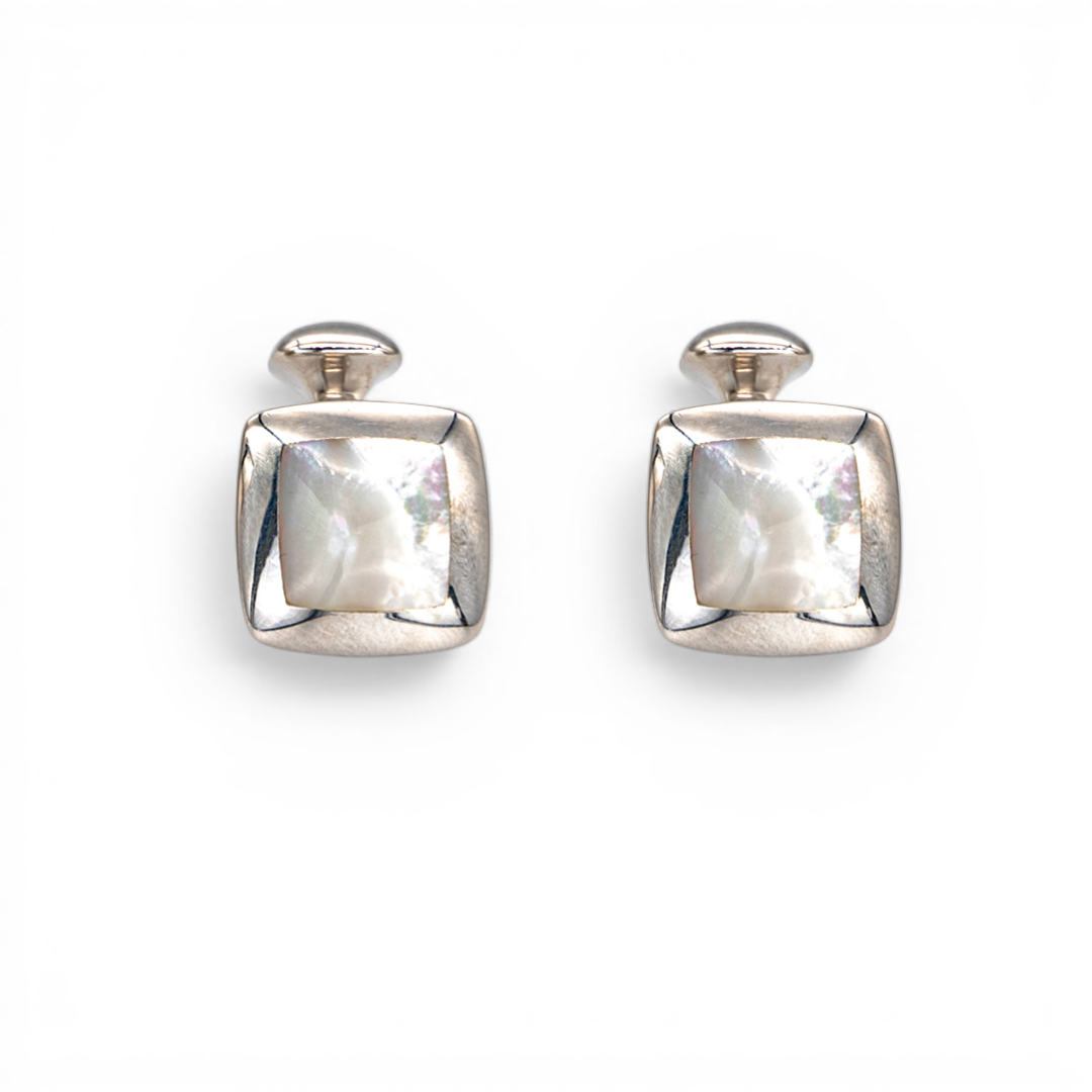 MIRROR WHITE MEN SILVER CUFFLINKS