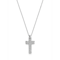 PALIN BRAIDED CROSS MEN SILVER NECKLACE