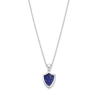 SHIELD SHAPE MEN SILVER NECKLACE