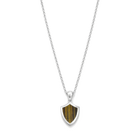 SHIELD SHAPE MEN SILVER NECKLACE