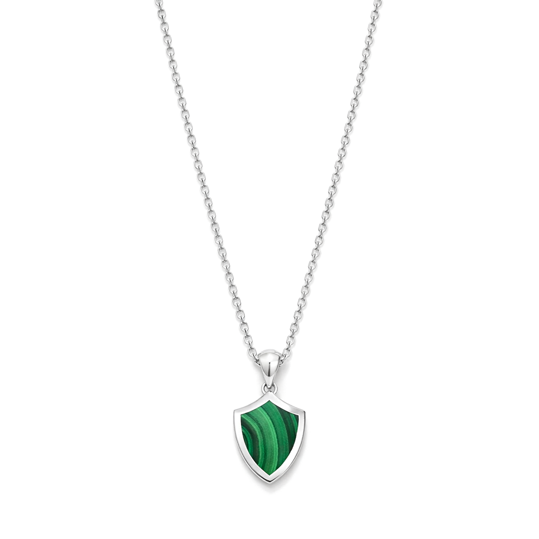SHIELD SHAPE MEN SILVER NECKLACE