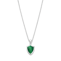 SHIELD SHAPE MEN SILVER NECKLACE