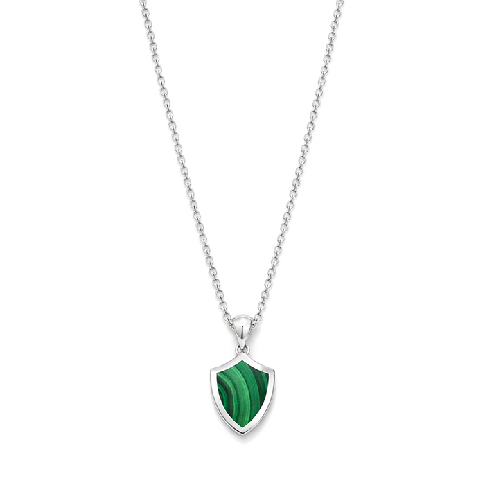 SHIELD SHAPE MEN SILVER NECKLACE