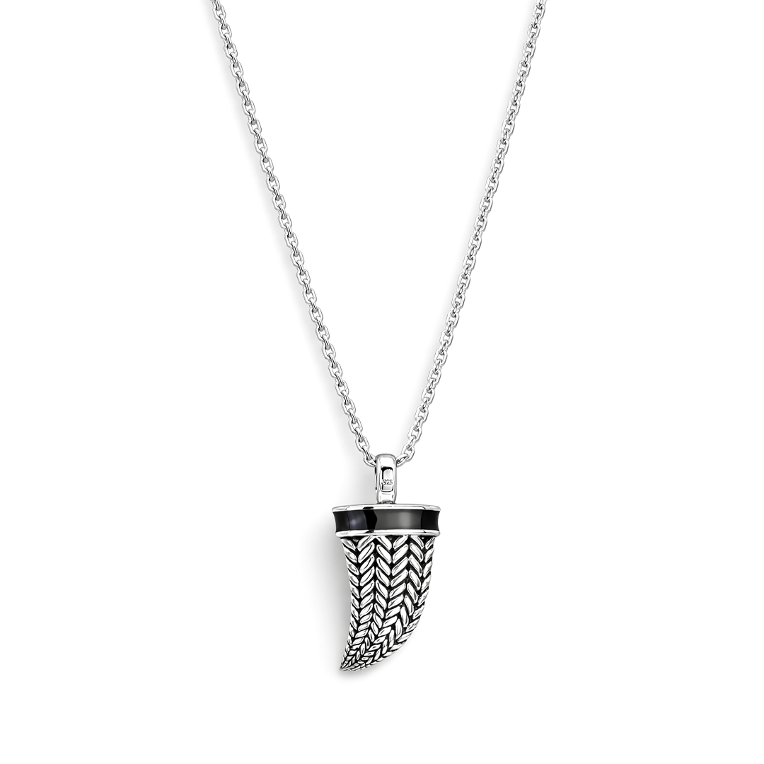 BRAIDED CHROME REBEL MEN SILVER NECKLACE