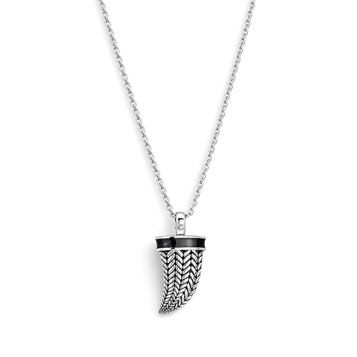 BRAIDED CHROME REBEL MEN SILVER NECKLACE